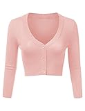 Totatuit Women Bolero Cropped Cardigans Long Sleeve V Neck Button Down Knitted Short Shrug Cardigan Tops for Dresses