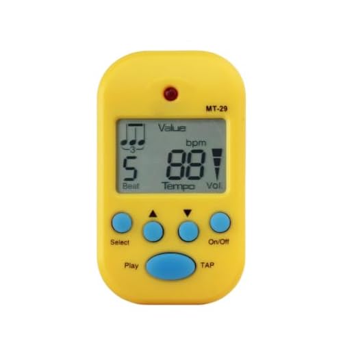 mophrati Mini LCD Clip-on metrónomo digital profesional 4 Gear cintura libro sintonizador Tune música instrumento grabador para guitarra, Amarillo