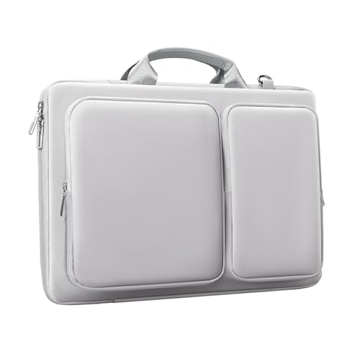 Bolso mensajero para portátil - Bolsa protectora para ordenador 43x32 cm | Maletín bandolera resistente al agua para mujer hombre, interior con esponja con compartimentos para cable de carga, traspo
