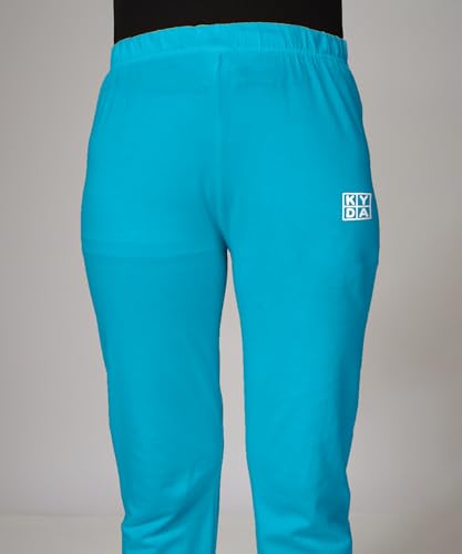 Image of KYDA KIDS Girls Mid Rise 100% Pure Cotton Track Pants | Regular Fit Elastic Waist Casual Wear | Soft Comfortable Kids Trousers (Pack of 2)