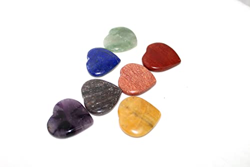 Jet Heart Shaped Chakra 7 Stones Sets Jet International Crystal Therapy Chakra Balancing Reiki Healing Energy Aura Spiritual Metaphysical Divine
