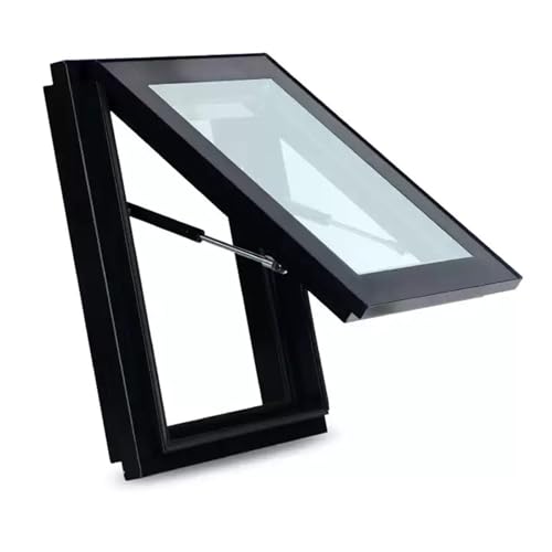 Ventana de tragaluz de 66 x 50 cm, ventana de techo transparente con vidrio templado, marco de aluminio duradero para luz natural y ventilación, ideal para mejoras del hogar