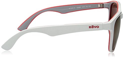 Revo Unisex-Adult Revo Re 1028 Kash Polarized Sunglasses RE 1028 09 OR Polarized Wayfarer Sunglasses, White/Coral/Grey Open Road, 57 mm3