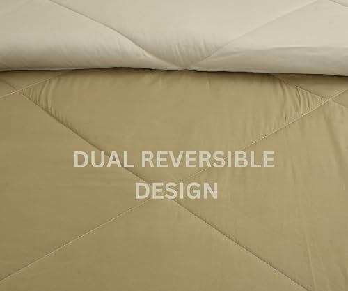 Image of Galaxy Home Decor Premium Microfibre Reversible Comforter | Ultra-Soft, Lightweight & All-Season Warm Quilt | Cozy AC Blanket for Double Bed 90 inch x 100 inch | 220 GSM, Beige & Cream