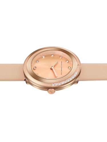 Image of French Connection Sunray Rosegold Round Dial with Pink Leather Strap Watch for Womens - FCO1RGL