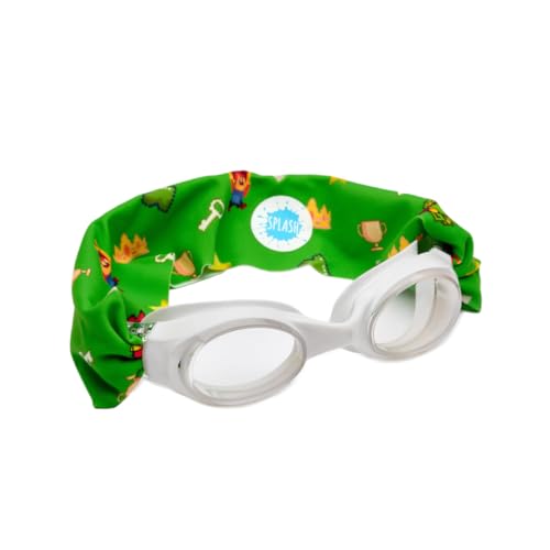 Splash Place KIDS SWIM GOGGLES with Fabric Strap | Tangle-Free Swimming Goggles for Kids (LEVEL UP)