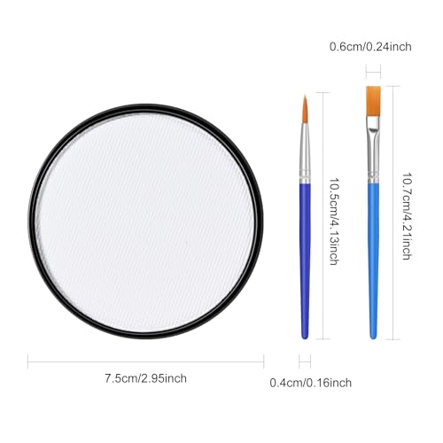 FREEORR White Face Body Paint Makeup 30G,Professional Stage Screen Halloween,Non Toxic Face Body Paint Makeup for Halloween Costume Theater Dress-Up Zombie Vampire Skeleton Clown Makeup-01