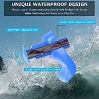 Image of Silicone Earplugs for Swimming Bathing and Sleeping, Professional Noise Reduction Reusable Silicone Swim Earplugs for Adult Swimmers Children Diving (2 Pair) (Blue Yellow)