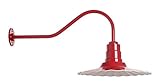 16 Inch Radial Wave Dome | Standard 23 Inch Gooseneck | Barn Light (Red)