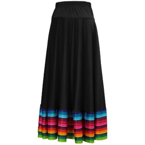 Lpitoy - Lpitoy Jupe De Danse Folklorique pour Femmes, Flamenco Espagnol, Jupes Longues Colorées, Costume De Danse Folklorique Mexicaine