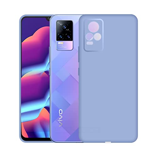Image of Case Creation Liquid TPU Silicone Cover for Vivo V21e Soft Case,Anti-Dirty Slim Case Frosted Matte Cute Candy TPU Raised Bezel (Splash of Color) Back Case Cover for VivoV21e -Light Purple