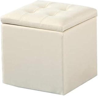 Sywlwxkq Reposapiés de Cuero Cuadrado con mechones de Almacenamiento, Taburete de sofá para el hogar, Simple y Moderno Banco de Zapatos para Adultos (Color: n. ° 3, tamaño: 40 * 40 * 40 cm)