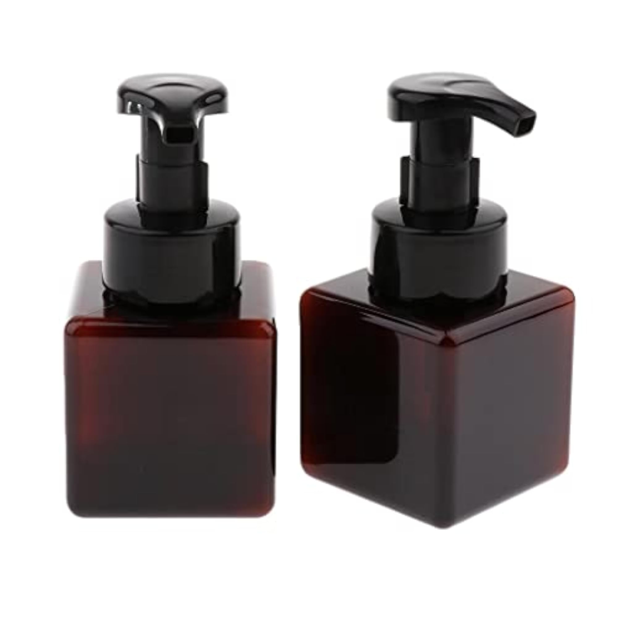 3x2Pcs 250ml Square Lotion Pump Bottle Dispenser, Brown