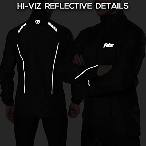 Fdx Men’s Cycling Jacket - Waterproof Lightweight Breathable MTB Cycle Rain Tops - High Visibility Full Sleeves Taped Seams Reflective Jersey - Windproof Coat for Running, Bike Racing(Yellow, X-Large) - Image 5