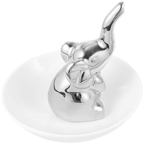 CATIEBYE Plateau de Rangement Organisateur de Bijoux Argenté en Céramique Empilable pour Bracelets et Colliers pour Anniversaire ou Présentation en Magasin