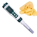 Probador de pH alimentario - Monitor de pH portátil para agua | Medidor de pH con sonda Ph de alta precisión, monitor de pH portátil para agua, acuario, levadura, conservas, muestras sólidas,,