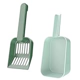 ozgram 自立するスコップ 【グリーン】 シャベル ケース付き 猫砂 ちり取り付き スコップ