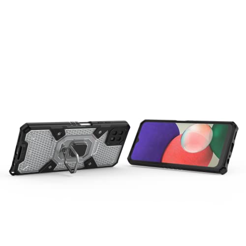 Image of Tough Armor Bumper Back Case Cover for Samsung Galaxy F42 5G | Ring Holder & Kickstand in-Built | 360 Degree Protection Back Case Cover for Samsung Galaxy F42 5G (Transparent)