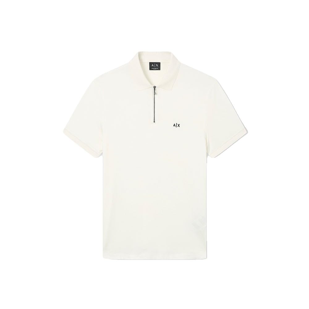 Armani Exchange White Polo Shirt In Technical Fabric