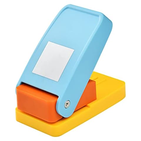 1.5 inch Square Punch Craft Lever Punch Handmade Paper Punch for Crafting Scrapbooking Cards,DIY Cards Making Candy Color by Random 1.5X1.5 inch Square Punch Cover