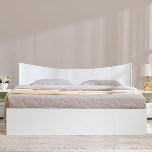 Image of Home Centre | Alton | Queen Bed with Storage | White | 78 x 60 | 1 Year Warranty