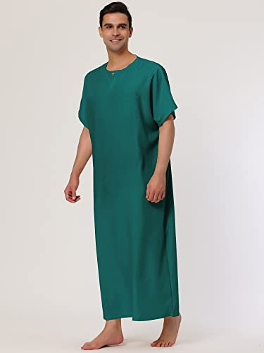 Lars Amadeus Men's Nightshirt Short Sleeves Sleep Shirt Lounge Sleepwear Long Gown3