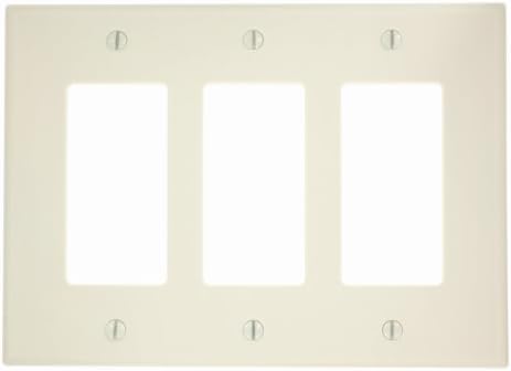 Leviton 3-Gang Decora/GFCI Device Wallplate, 80611-T, Light Almond image 5