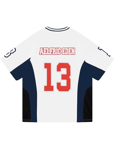 Aelfric Eden Jersey Shirts Color Blocking V-Neck Tee Oversized Vintage T Shirt Short Sleeve Casual Summer Tops