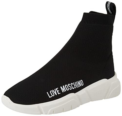 Love Moschino JA15343G1EIZ4, Scarpe da Ginnastica, Donna, Nero, 41 EU
