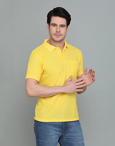 Image of INKKR Men's Polo Neck Half Sleeve Cotton Blend Regular Fit T-Shirt With Pocket