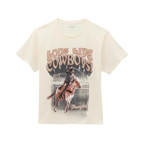Wrangler T-shirt femme vintage coton Egret haut graphique style country chic