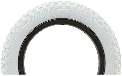 Cyclez Pair/Set (2) - 12 1/2" X 2 1/4" White Bicycle Tires And (2) 12" Standard American/Valve Tubes, Kids Comp 3 Thread Style Replacement Bundle Kit, 12 In Tyres And Tubes Combo #TOP1