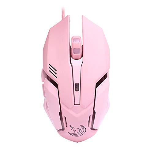 Pink Gaming Mouse Silent Click, Led Backlit Optical Game Mice Ergonomic Usb Wired Mice Compatible With Laptop Pc, 7 Buttons, 4 Adjustable Dpi #TOP1