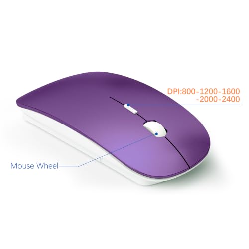 Image of Wireless Keyboard and Mouse Ultra Slim Combo, TopMate - Purple White