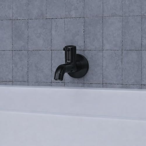 Image of ZAP Elixir Series Champagne Matte Black Brass Long Body Tap | Premium Bathroom & Kitchen Faucet | Durable, Stylish & Rust-Resistant | Modern Wall Mount Faucet