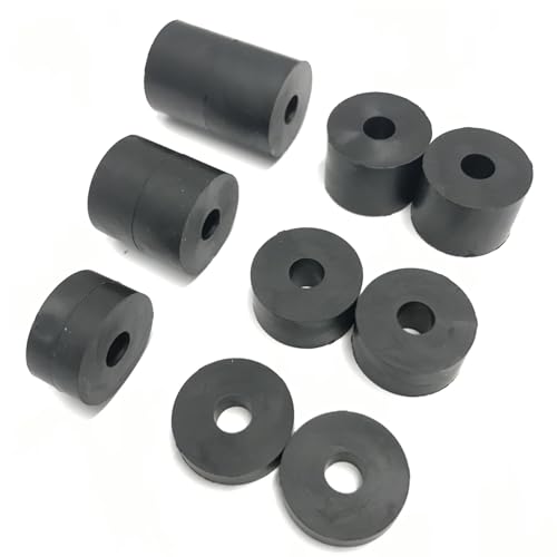 6mm (M6) Medium Hard Rubber Spacers Standoff Washers (12 Pack) 4 x 15mm, 4 x 10mm, 2 x 5mm – Black