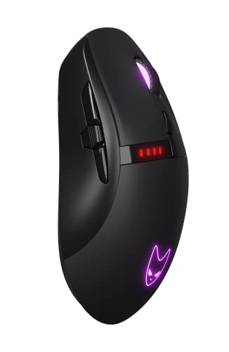 Invar Mouse da gioco wireless, 10000 DPI regolabili, 8 pulsanti programmabili, 10 modalità di illuminazione RGB, ultra leggero, sensore ottico ergonomico, PC/Mac, nero - Mouse gaming - Immagine 1