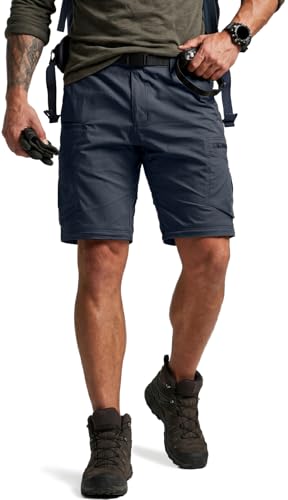Image of CQR Men's Convertible Cargo Tactical Pants, Water Resistant Outdoor Hiking Pants, Zip Off Lightweight Stretch Work Pants