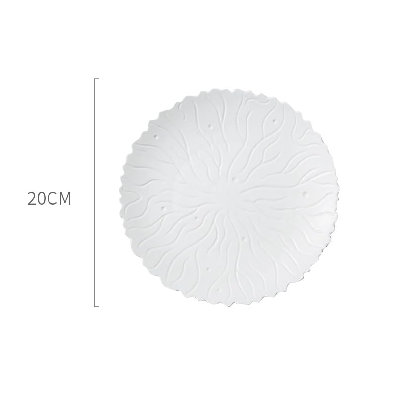 Pratos Platos de cerámica for la Cena Cubiertos destacados platear Sencillo for Restaurante Pasta for Carne for Aperitivos for postres Bandeja frío Vajilla(8 Inch)