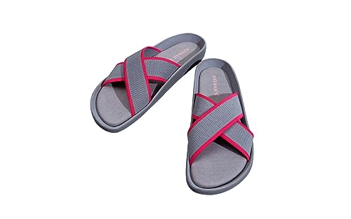 Image of Neeman's Cross Knit Sandal for Women| Comfortable and Light Weight | Stylish and Fashionable | Flexible, Durable Soft Cushioned Chappal for Women | Trendy Everday Comfort Slides