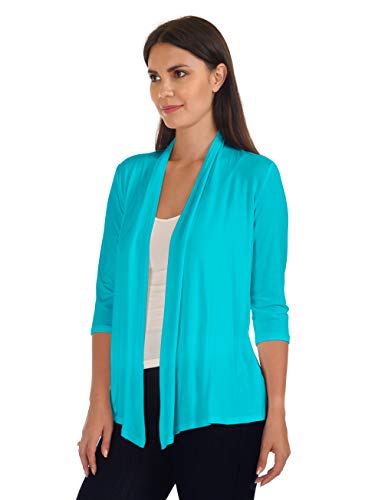Dff Shop Women's Assymetrical Boyfriend Open 3/4 Sleeve Cardigan (Size: S- 5X), 1X, Mint #TOP1