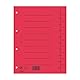 DONAU 8610001-04 100er Pack Trennblätter, Farbe: Rot/ Karton-Register überbreit Aus Recycling-Karton 250 g/qm mit Linienaufdruck für DIN A4 4-Fach Lochung Trennlaschen Trennblätter Ordner Register