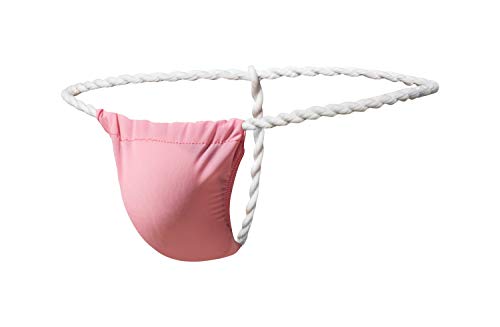 Newsywell Men's Ice Silk Male Thong Bikinis Fashion Micro Low Rise Microfiber Bulge Briefs Underwear Red Medium