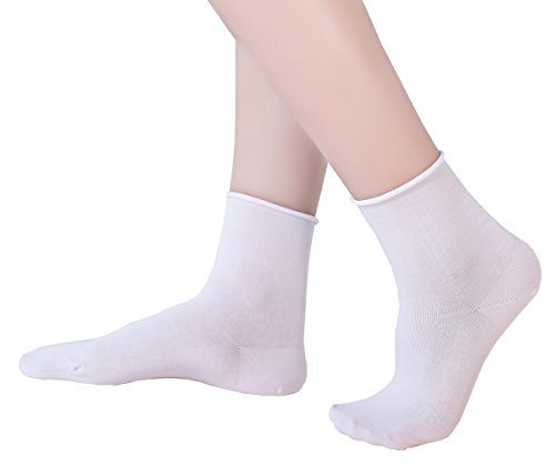 Image of EABERN Womens Thin Cotton Socks,Soft Breathable Casual Above Ankle Crew Socks 6 /9 /12 Pairs