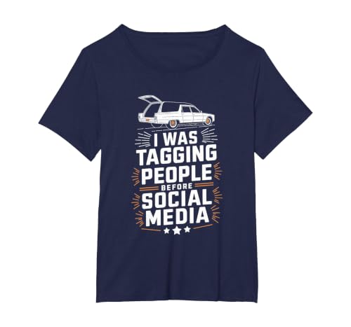 Mortual Embalmer I was Tagging People Before Social Media T-Shirt, Women's Plus, Navy Blue, 2X