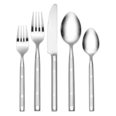 Hampton Forge Hampton Signature – Shangrila – 20 Piece Flatware Set, Service for 4,Silver Cover