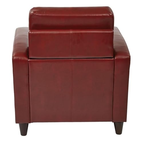 Sillón tapizado piel sintética rojo moderno miniatura 5