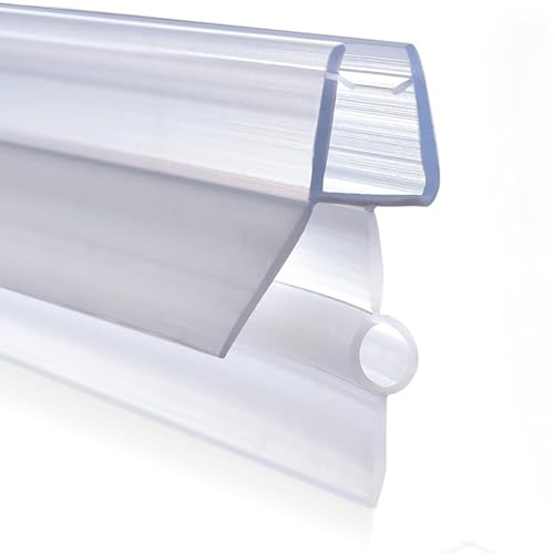 Joint de bas de porte de douche en PVC transparent pour portes en verre sans cadre - 70 cm de long - Étanche - 4 mm