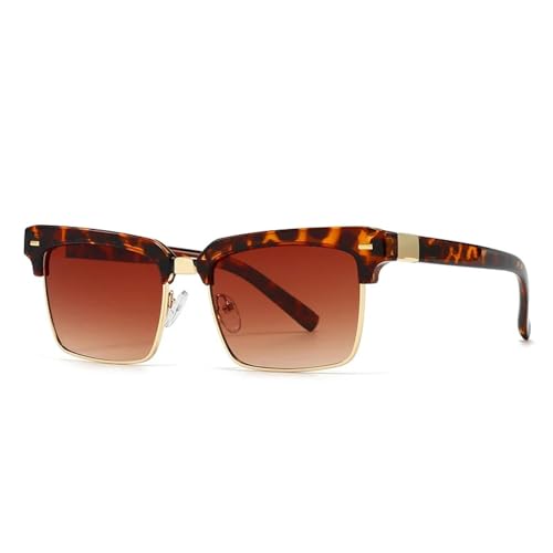Lunettes de soleil rivets rétro et verres dégradés transparents