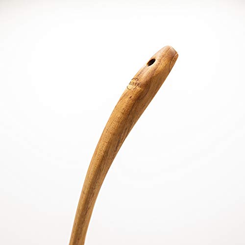 Teak Wood Soup Ladle with 12 Inch Long, 100% Eco Friendly, Non Toxic Server Gravy Ladle, Wooden Kitchen Tool, Hand Carved Wood Unique Grain Ladle